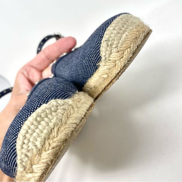 LANVIN Denim Espadrilles Mary Jane Sandals Size 37/7 - Picture 9 of 10